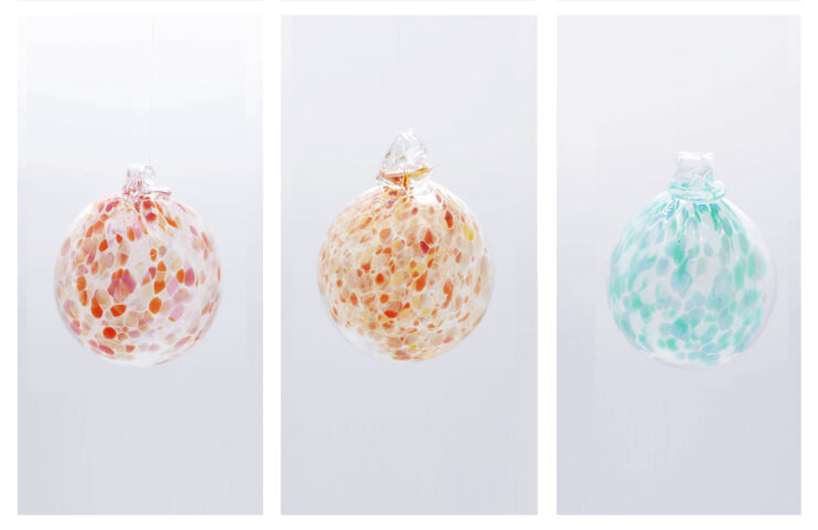 Boules de sapin de noël en verre coloré de Murano