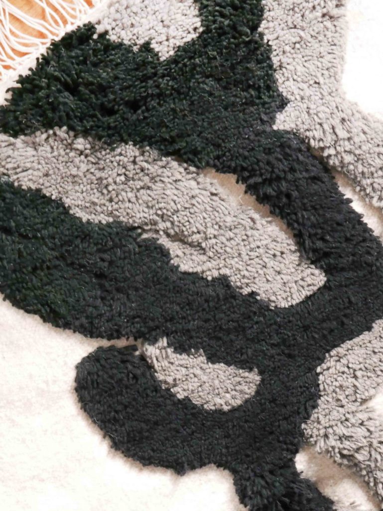 Tapis laine blanc noir et gris